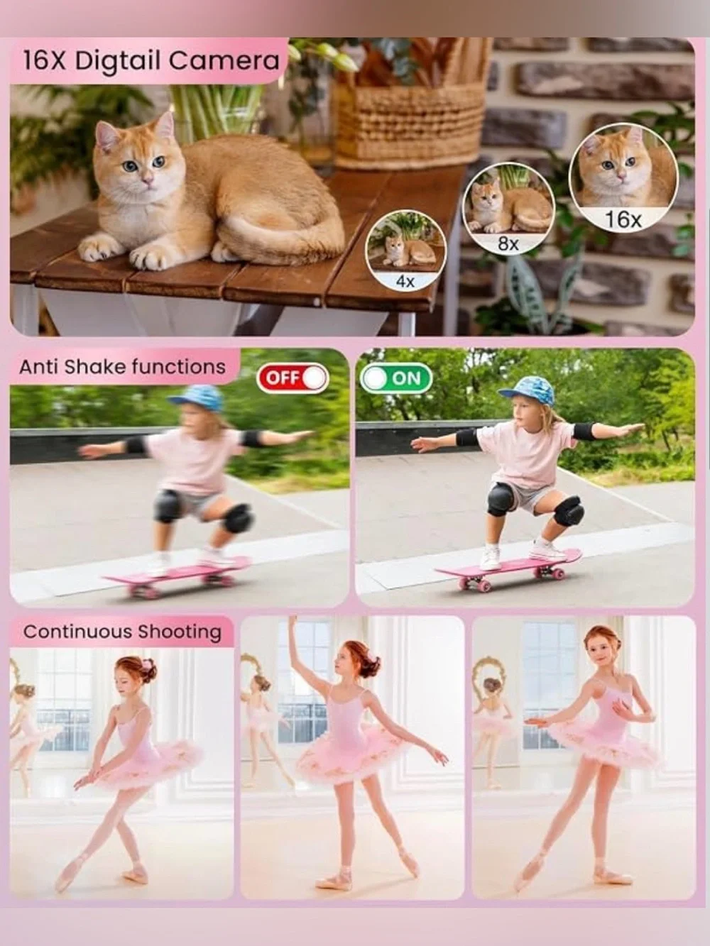 Digital Camera 4K for Kids-48MP Autofocus Vlogging Camera with 32GB Card